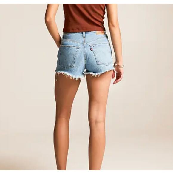Levi’s 501 High Rise Distressed Denim Cutoff Shorts Raw Hem Size 30 - Picture 7 of 9